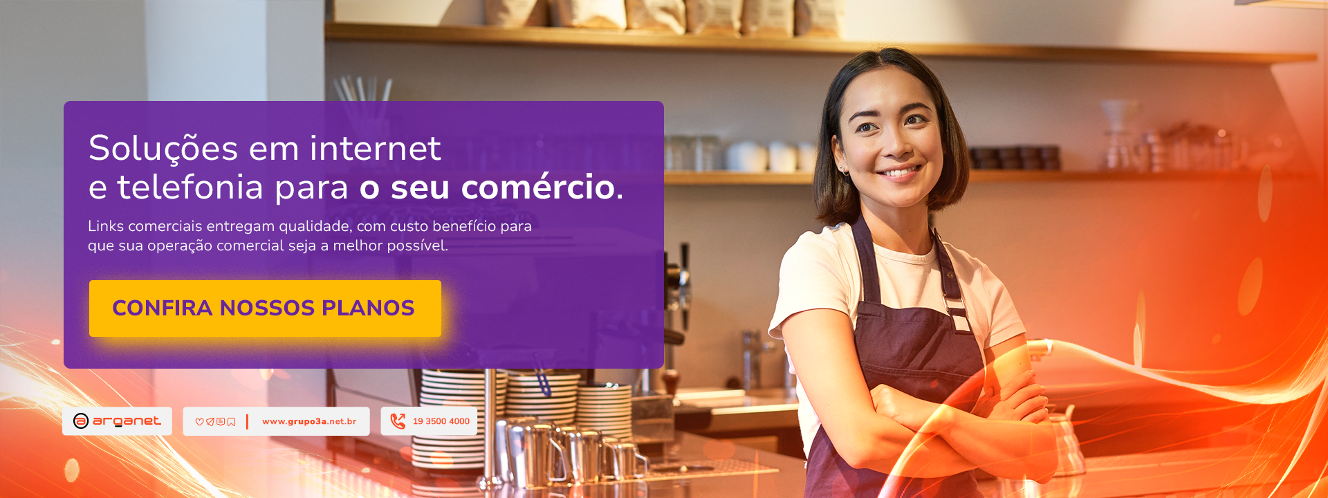 Banner Arganet - Clientes comerciais